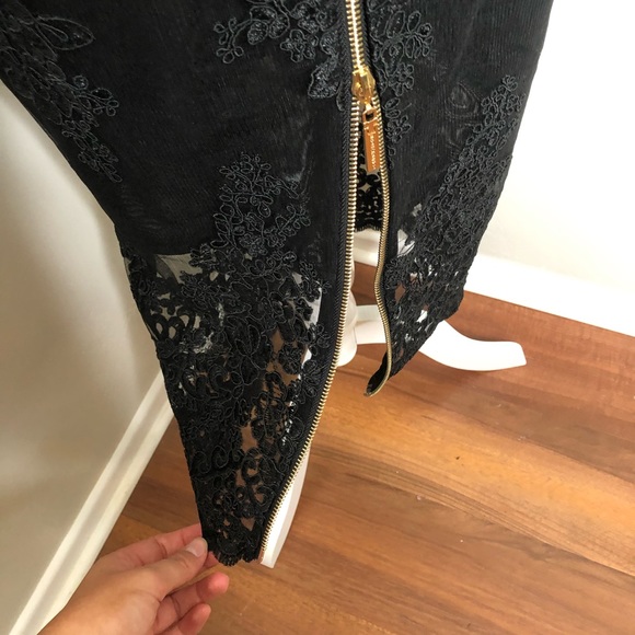 NWOT Bronx & Banco Black Lea Lace Tulle Midi Dress - Picture 11 of 14